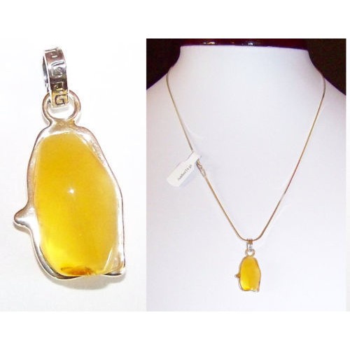 Natural Baltic Amber Pendant Sterling Silver 925 JAR111