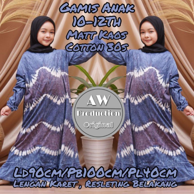 Daster Anak Perempuan Lengan Panjang 7-12th Resleting Belakang Matt Kaos Adem Klok Rempel Motif Pelangi Termurah Kekinian