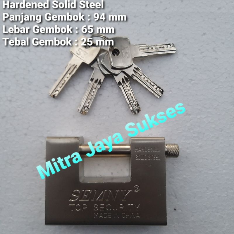Gembok Anti Maling Anti Potong Panjang 9.4 cm Berat 1 Kilo Stainless Steel