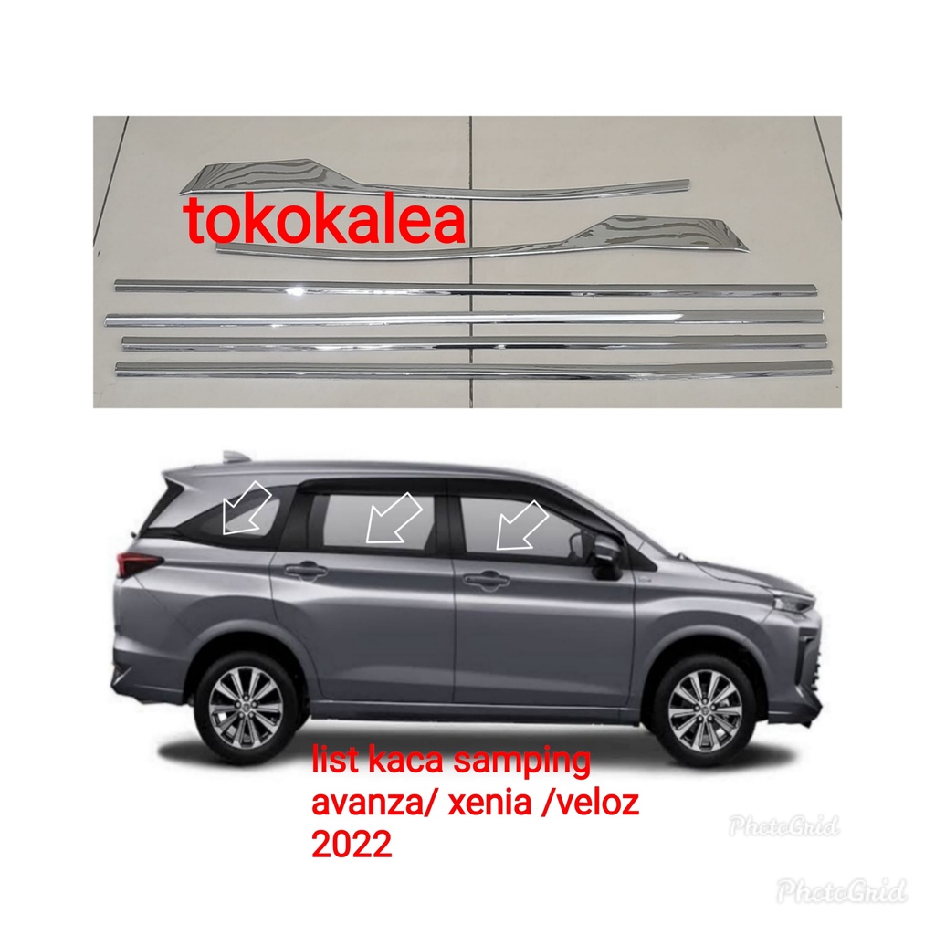 List kaca samping pintu mobil toyota avanza 2022 window liner chrome avanza 2022 6 pcs