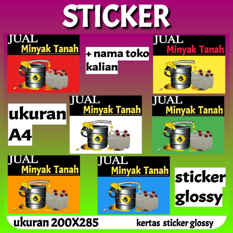 

Sticker label jual minyak tanah untuk pajangan di toko