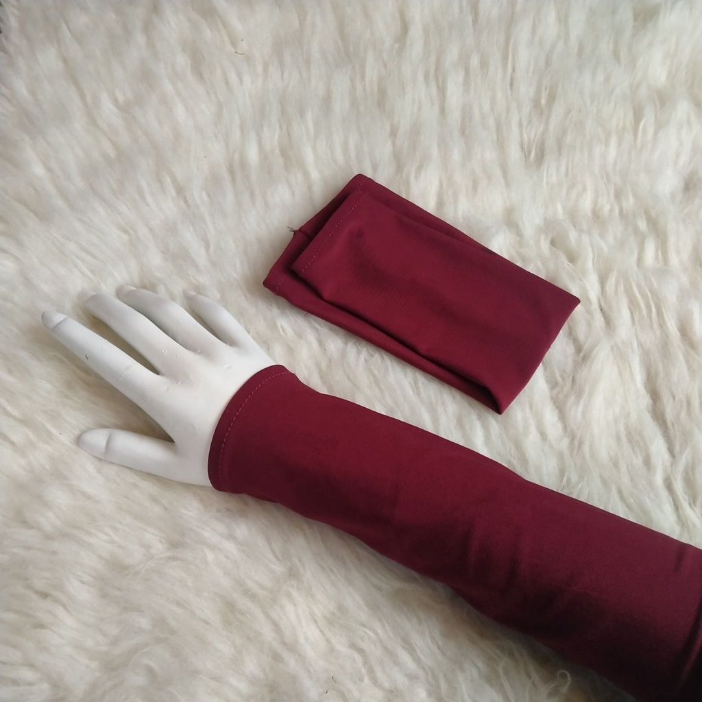 Manset tangan 30 cm sesiku bahan jersey-Maroon