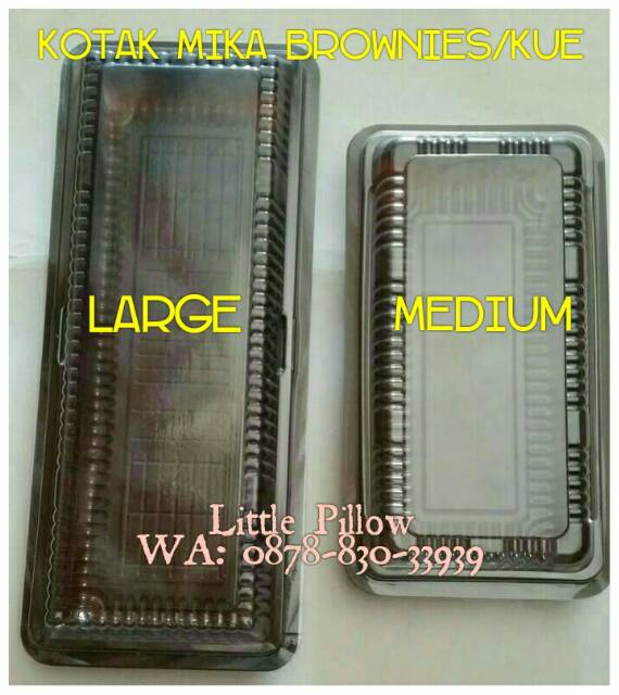 (ISI 50PCS - BROW L) Mika Brownies L/ Kotak Kue/ Box Brownies/ Mika Kue/ Tray Kue