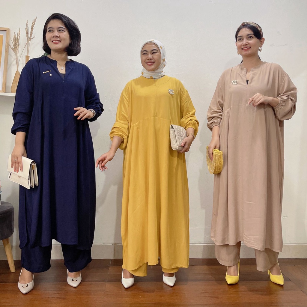 Oneset Krinkle Premium Belah Samping-3