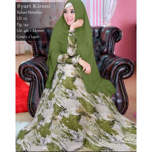 gamis set khimar.kirani army