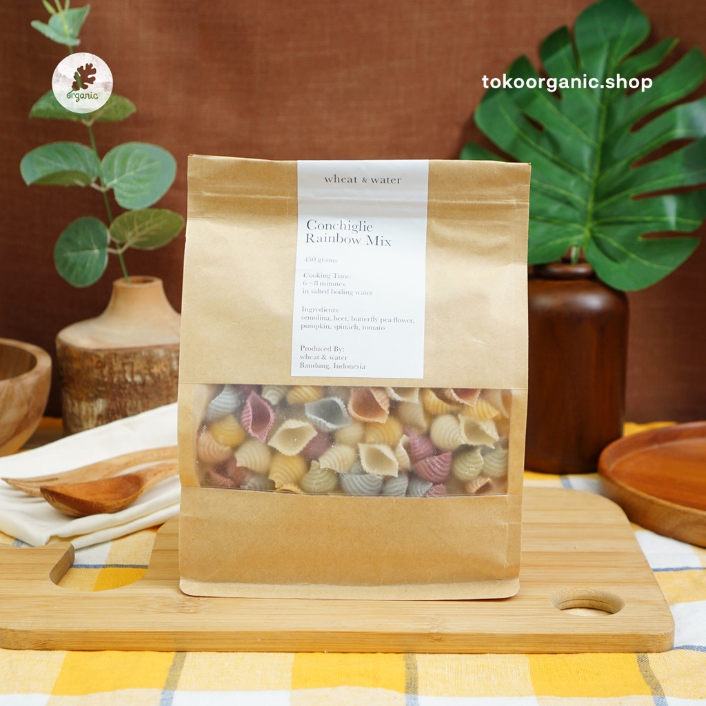 

Wheat and Water Pasta Conchiglie Rainbow Mix 450gr