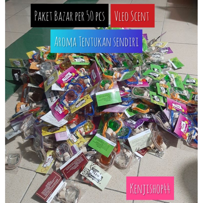 Paket bazar pengharum mobil dan ruangan vleo scent per 50 pcs