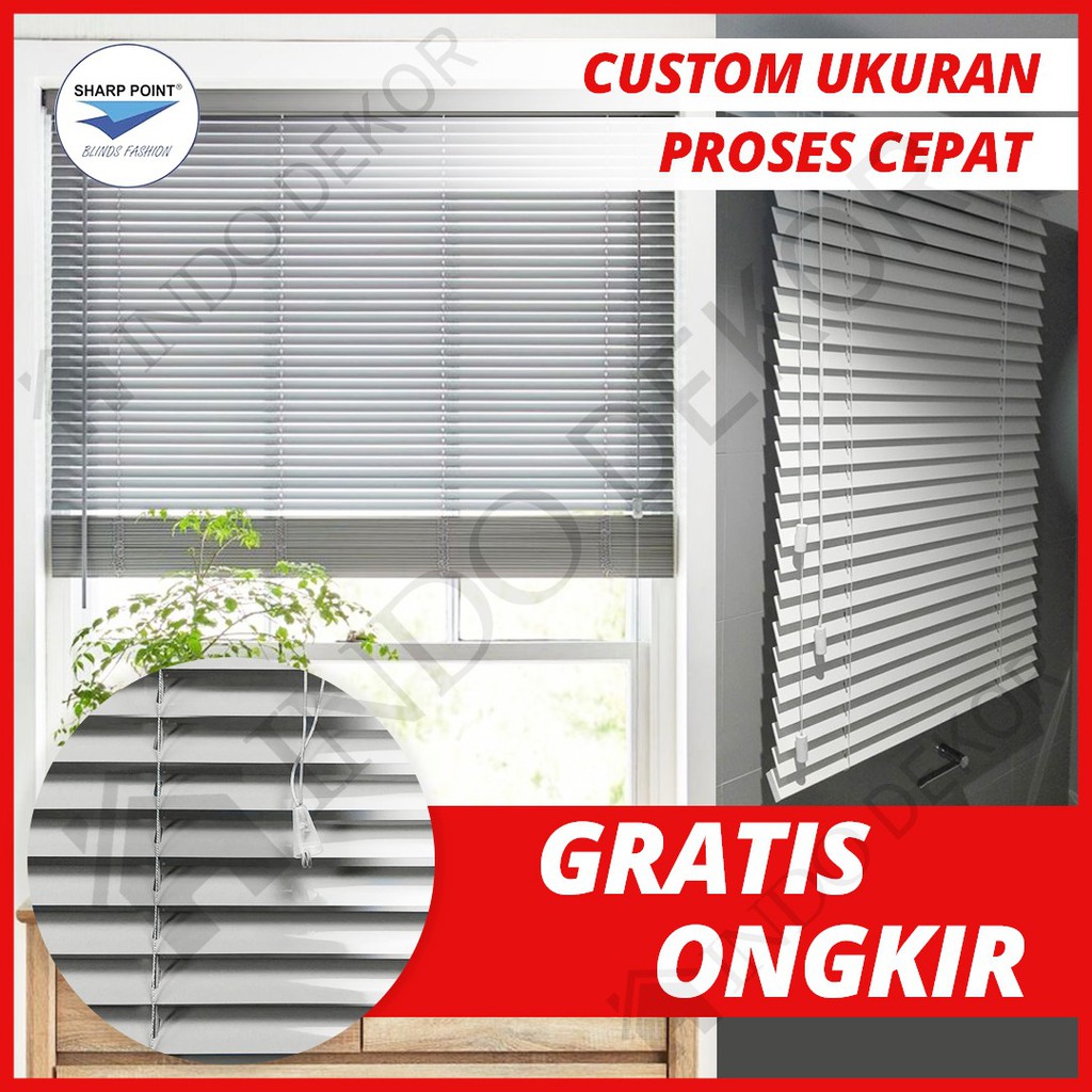 Venetian Blinds Alumunium 25 mm Horizontal Blind Kerai  