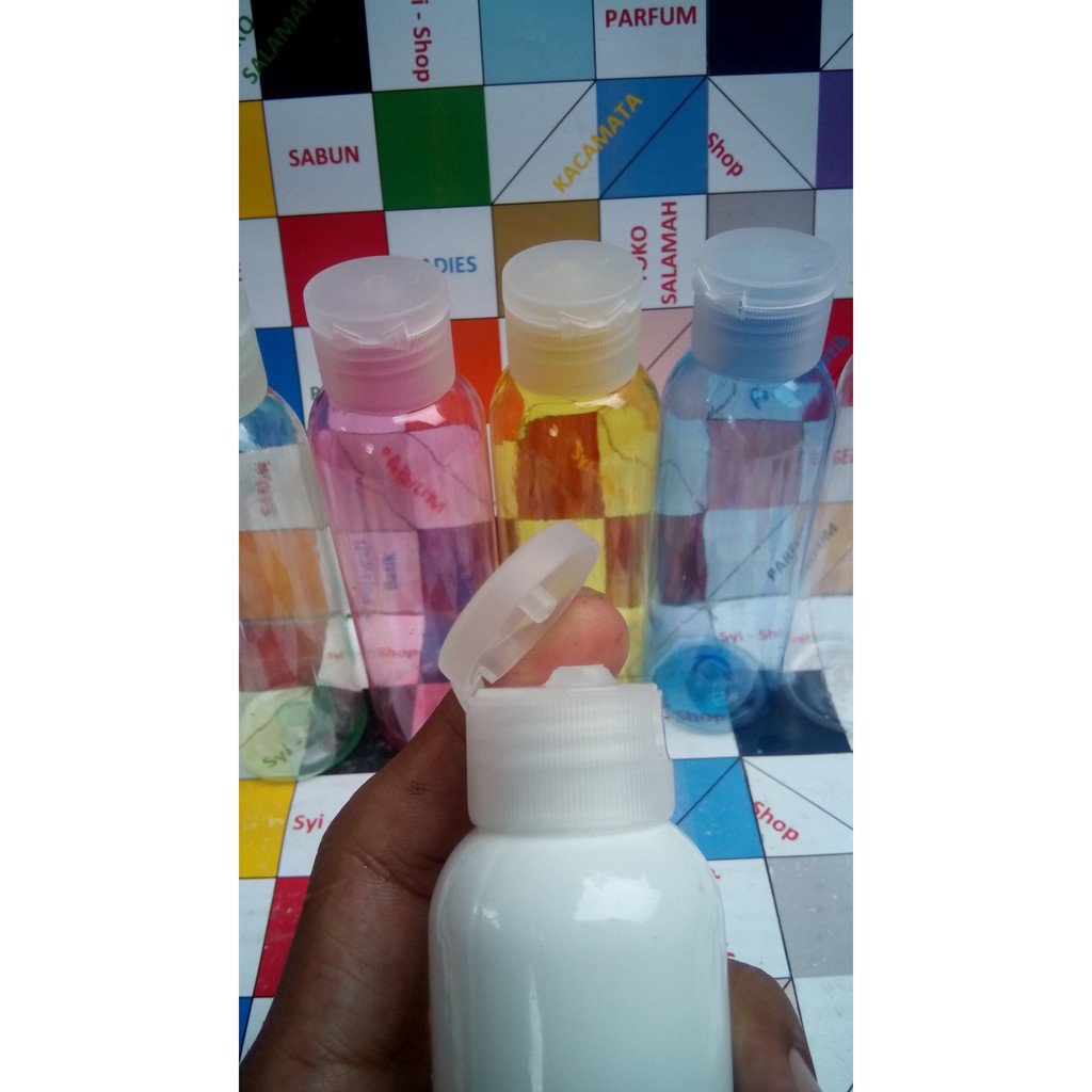 Botol Kosmetik 100 ml Plastik Tutup Flip Top