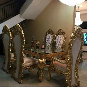 meja makan ukiran mewah gold jepara