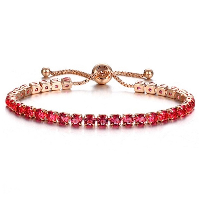 Gelang Kristal Zirkon Mikro Inlaid Campuran Gaya Simple Dapat Disesuaikan Untuk Hadiah Ulang Tahun Hari Valentine