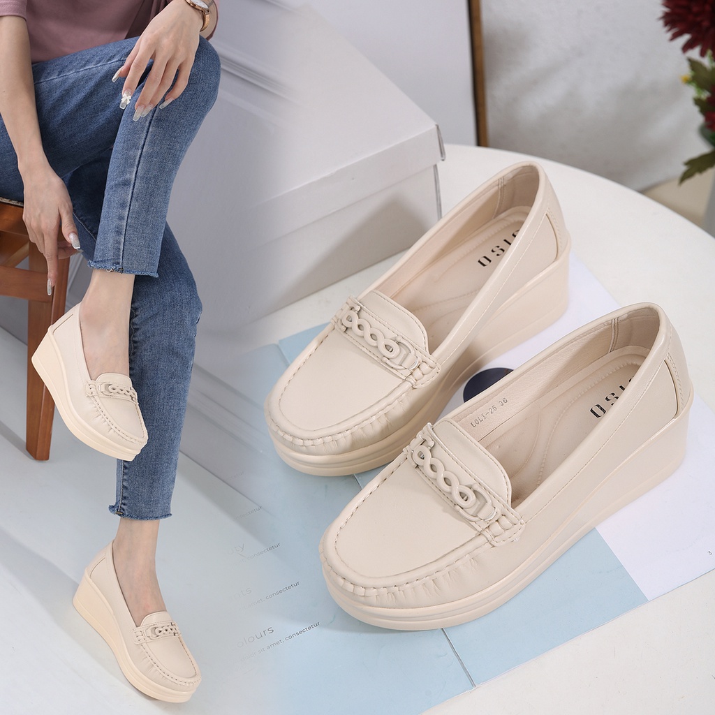 JISO RYONA LOLI-25 Sepatu Wedges Kerja Wanita 6cm Import Premium