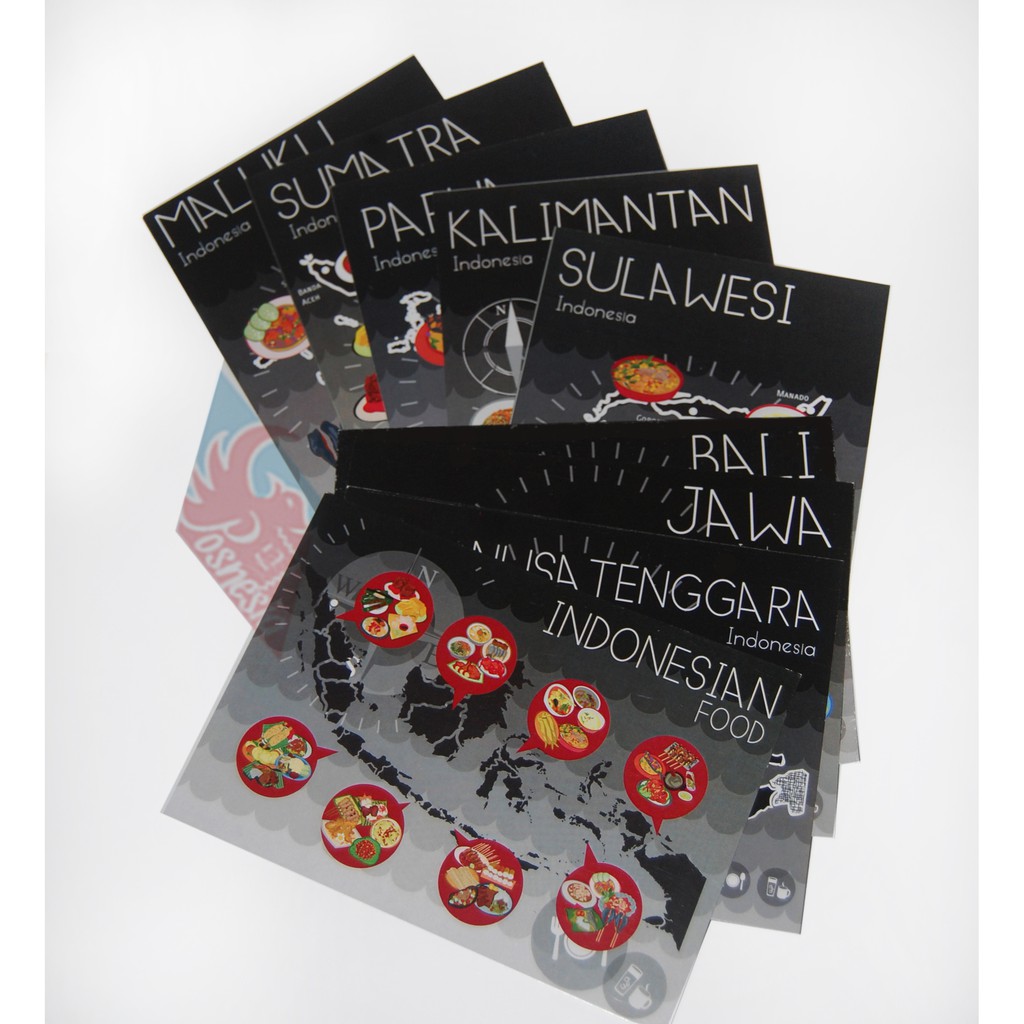 

Postcard / Kartupos Food Map Postcard Kepulauan Indonesia