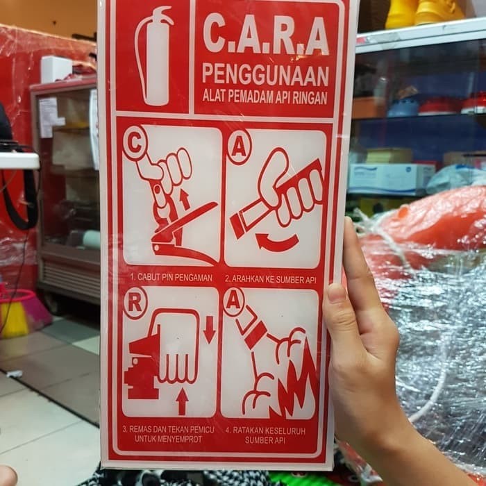 Jual STICKER CARA PENGGUNAAN APAR ALAT PEMADAM API RINGAN 30x15 ...