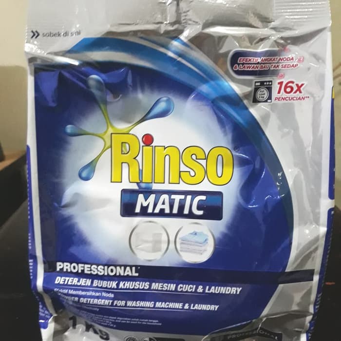 MRH RINSO MATIC PROFESSIONAL 1 KG BUBUK BUKAAN DEPAN DAN ATAS