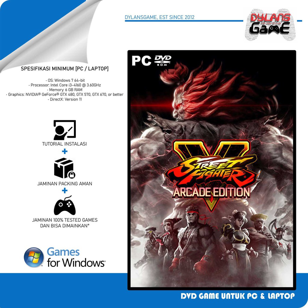STREET FIGHTER V ARCADE EDITION GAME PC DVD GAME PC / LAPTOP
