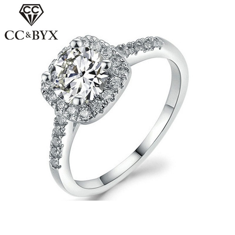 READY MAKASSAR Cincin Emas Putih Wanita Imitasi / Cincin Wanita Model Terbaru Cincin Permata Kristal