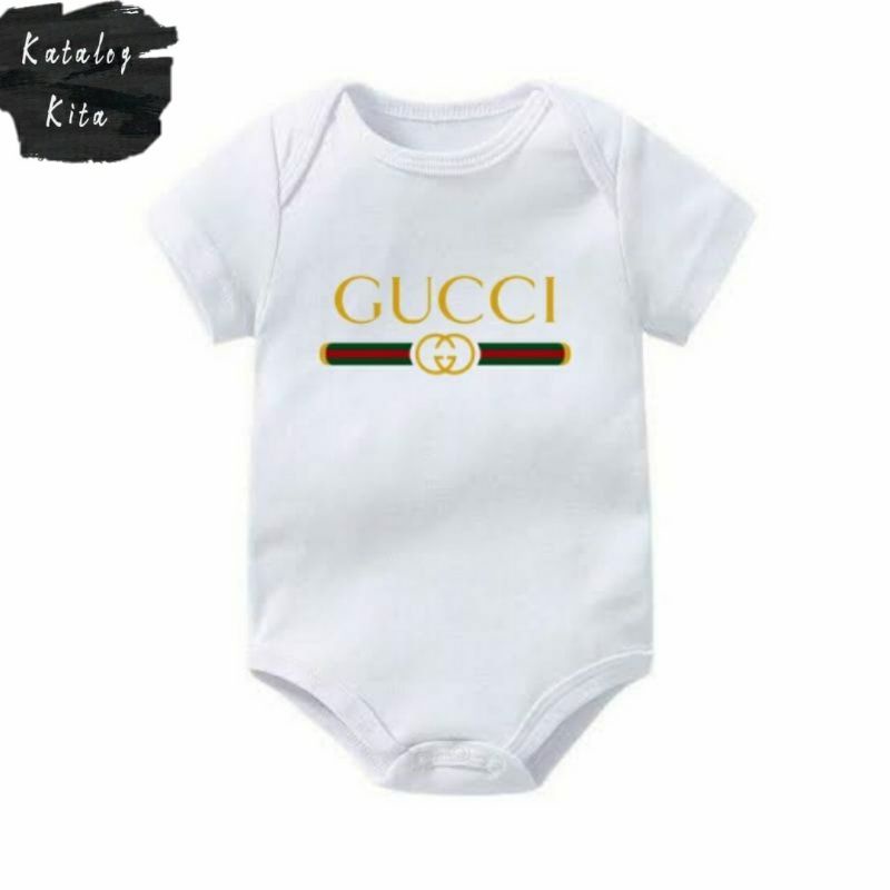 Kaos bayi GUCCI baju bayi GUCCI jumper baby kids pendek logo usia umur 0 1 2 3 4 5 6 7 8 9 10 11 12 