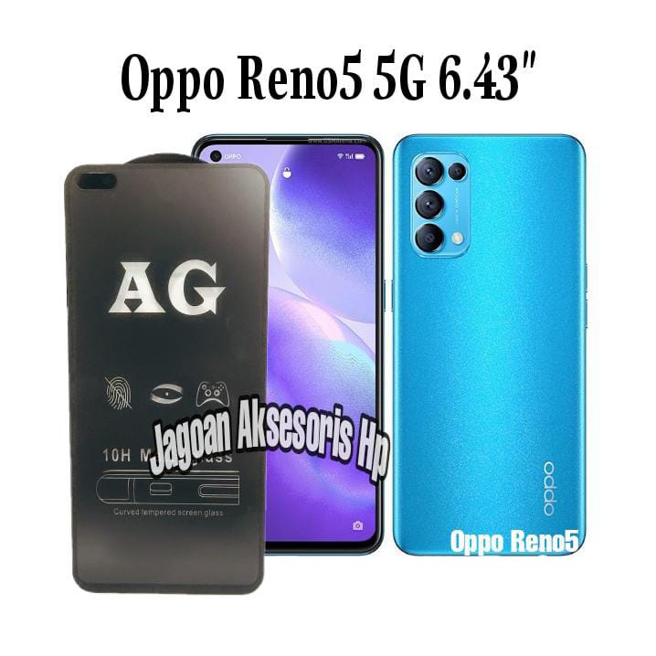 ANTI GLARE Oppo Reno 5 Reno5 5G A33 A53 A54 Tempered Glass Matte FULL LEM Anti Minyak Anti Fingerprin