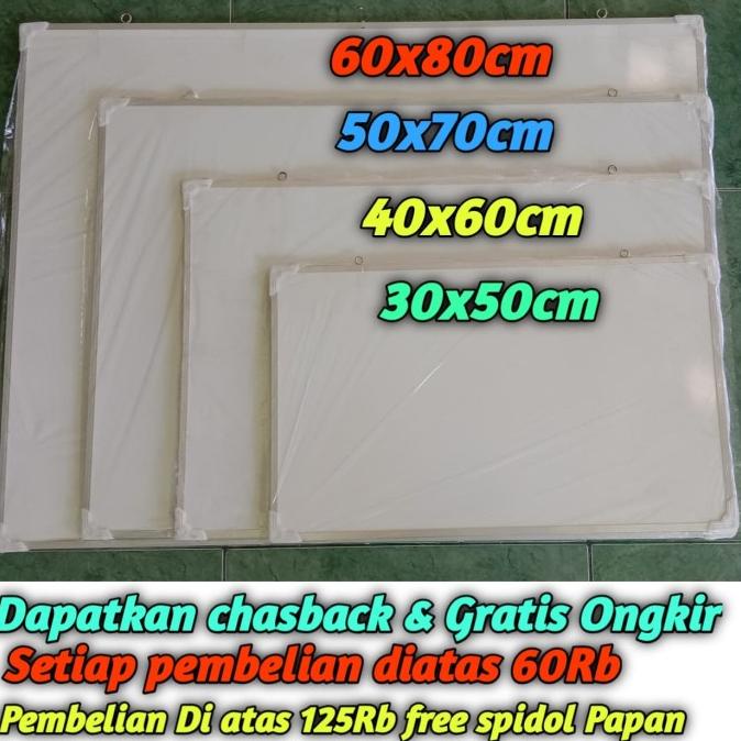 

:::::::] WHITE BOARD/PAPAN TULIS & KAPUR UKURAN (60x80cm)MURAH - PRODUK SENDIRI