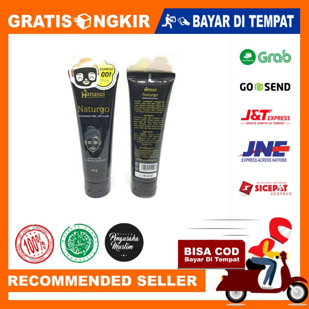 Masker HANASUI Naturgo Tube 60 gr | Ampuh Mengangkat Kotoran &amp; Komedo Di Wajah | Original 100%