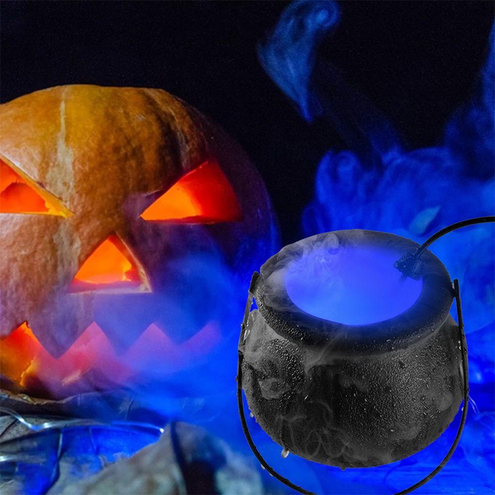 Preva Halloween Witch Pot Halloween Party Prop Lampu LED Air Mancur Fogger