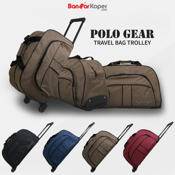 Tas Koper Kabin Travel Bag Trolley Polo Gear Original 8827 Brown