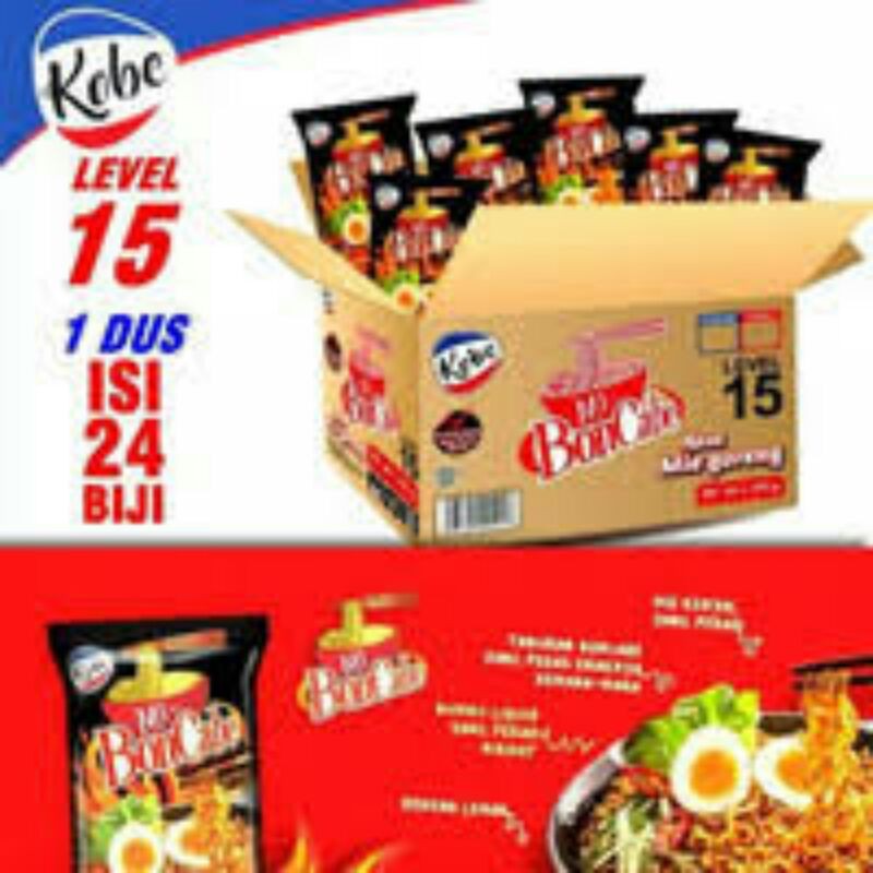 

Mie bon cabe level 15 kemasan dus isi 24