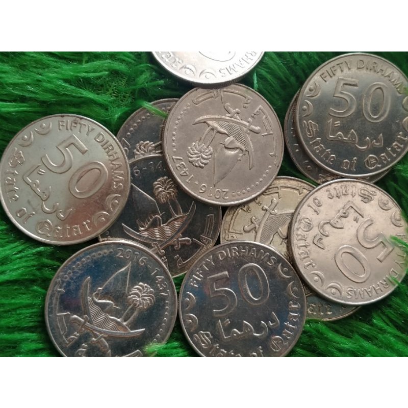 Koin asing Qatar 50 Dirham
