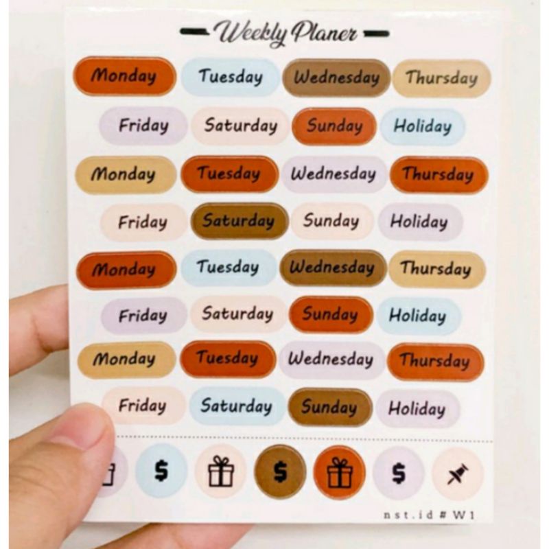 STIKER HARI BULAN TANGGAL STIKER DOMPET KEUANGAN STIKER DISIPLIN KEUANGAN WALLET ORGANIZER