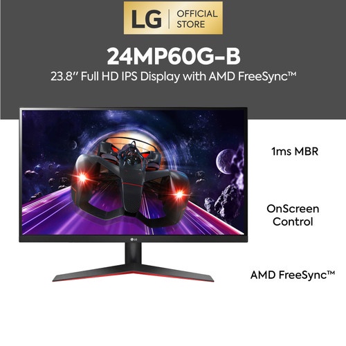 Monitor LG 24MP60G Full HD IPS 75HZ FreeSync Narrow Bezel Led | ITECHBALI