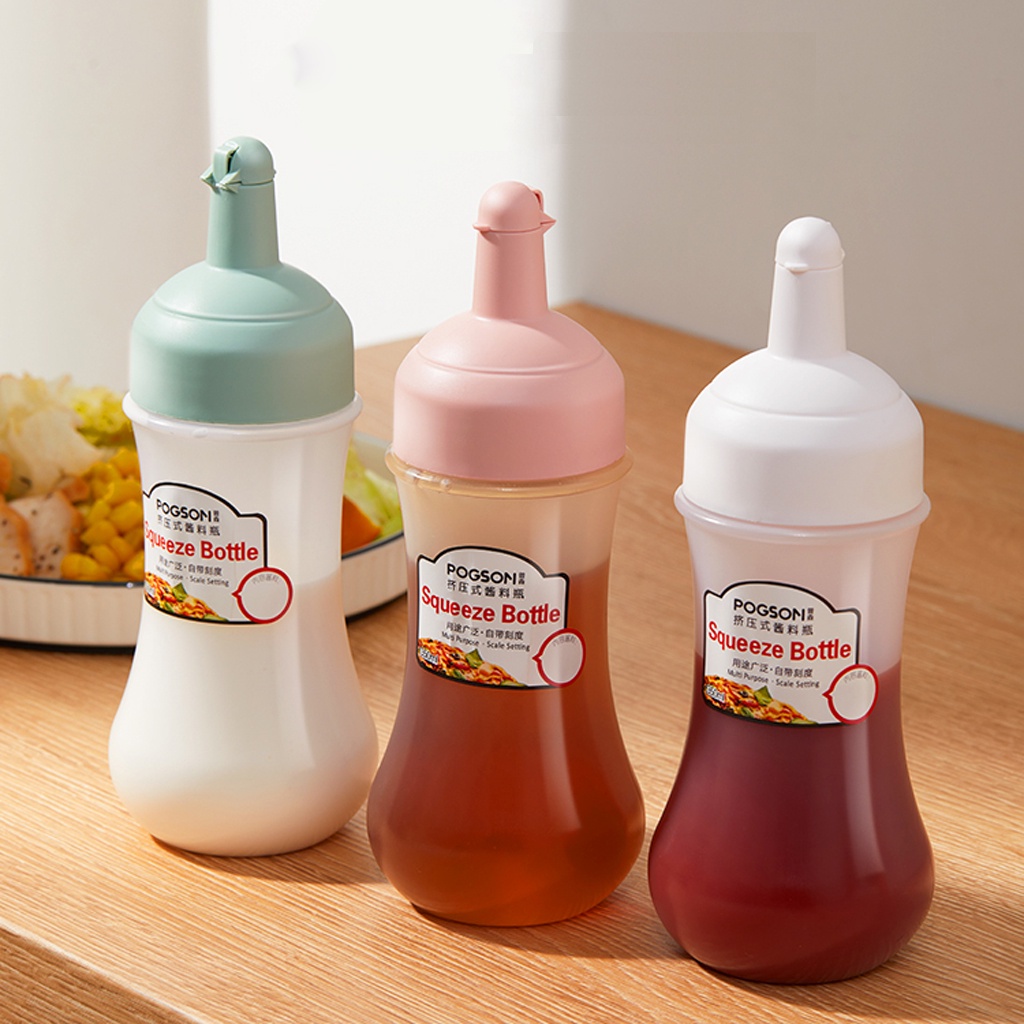 INFY - R694 Botol Saus Botol Minyak Botol Kecap Botol Mayonaise Saos Portable 350ml Bahan Plastik PP silikon