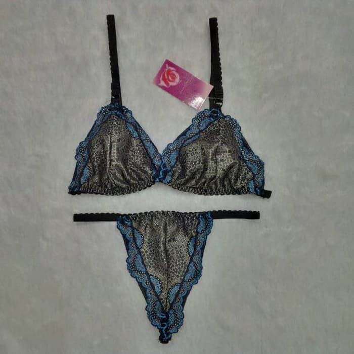 Termurah Bra Set Wanita Sexy Transparan Metalik 8302