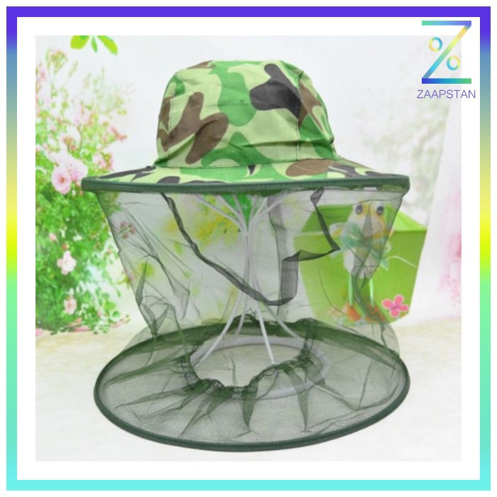 KLV Topi Mancing Jaring Camouflage Anti Nyamuk Lebah - Green