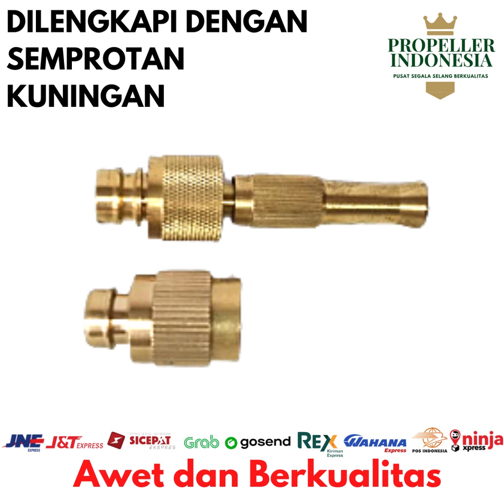 Paket Selang Benang Hijau 5/8 Semprotan Kuningan 5m 10m 15m 20m 25m