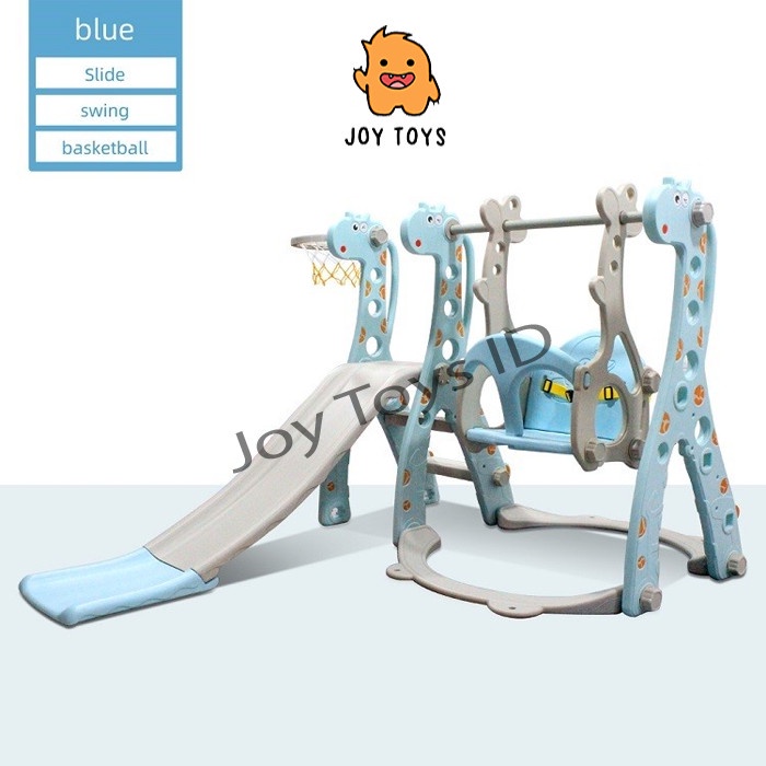 Mainan Perosotan Anak 3in1 Dengan Ayunan, Perosotan, dan Ring Basket