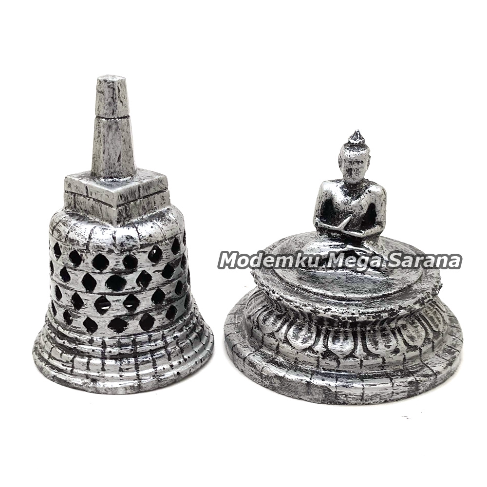 Miniatur Stupa Candi Borobudur Fiberglass 11x8x8 cm