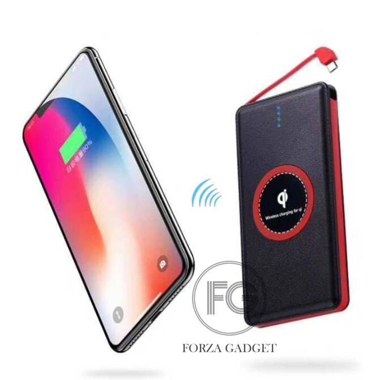 POWERBANK Qi Slim Wireless PowerBank ( Black-Red) 10000 mAh