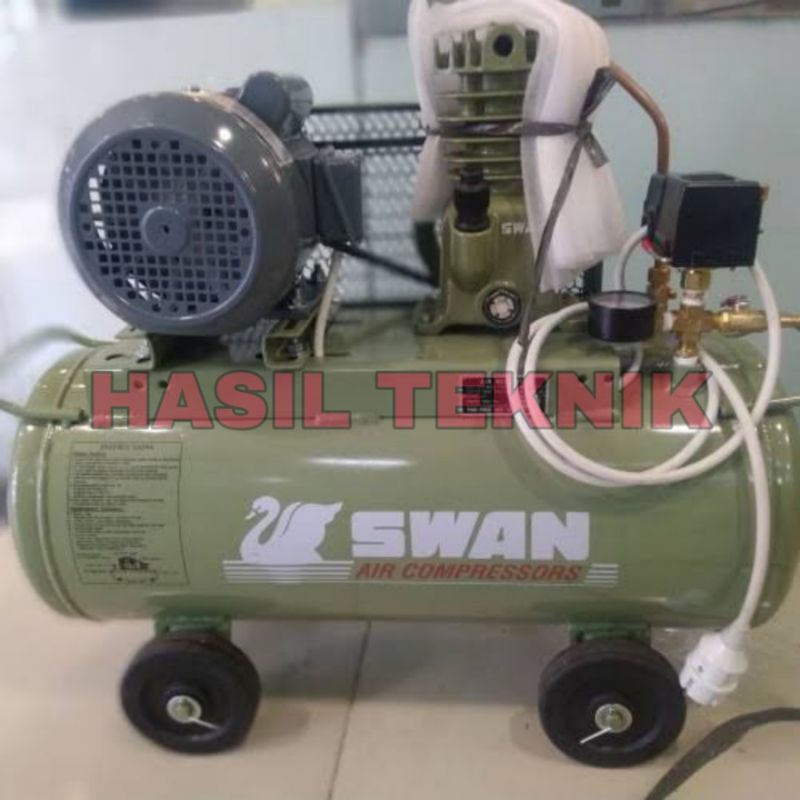 Mesin Kompresor SWAN 1/4 PK + Dinamo Listrik 1/2 HP Otomatis KOMPLIT