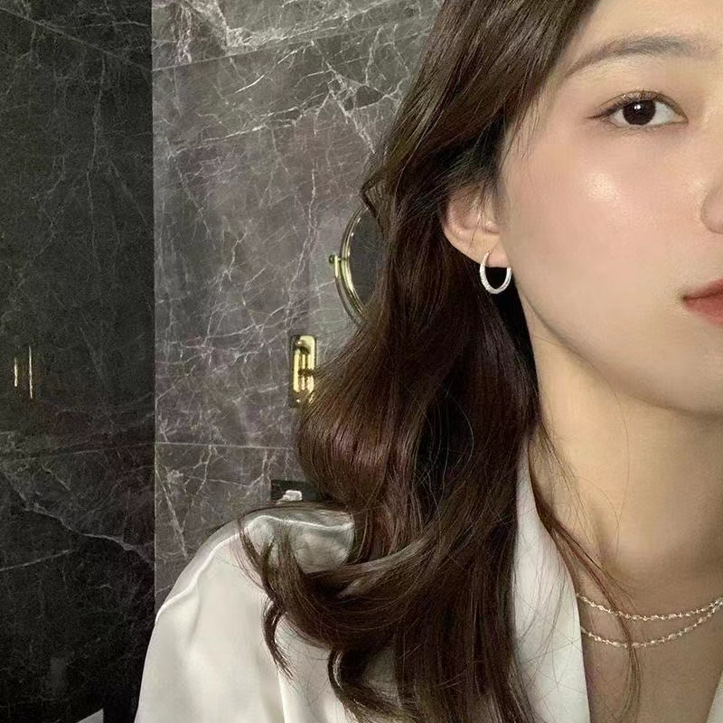 Anting Tusuk Sterling Silver 925 Model Bulat Gaya Korea Untuk Wanita