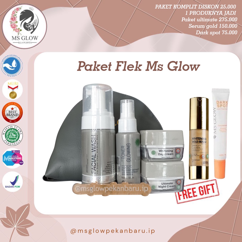 Paket Flek Ampuh MS Glow + Serum Gold + Dark Spot