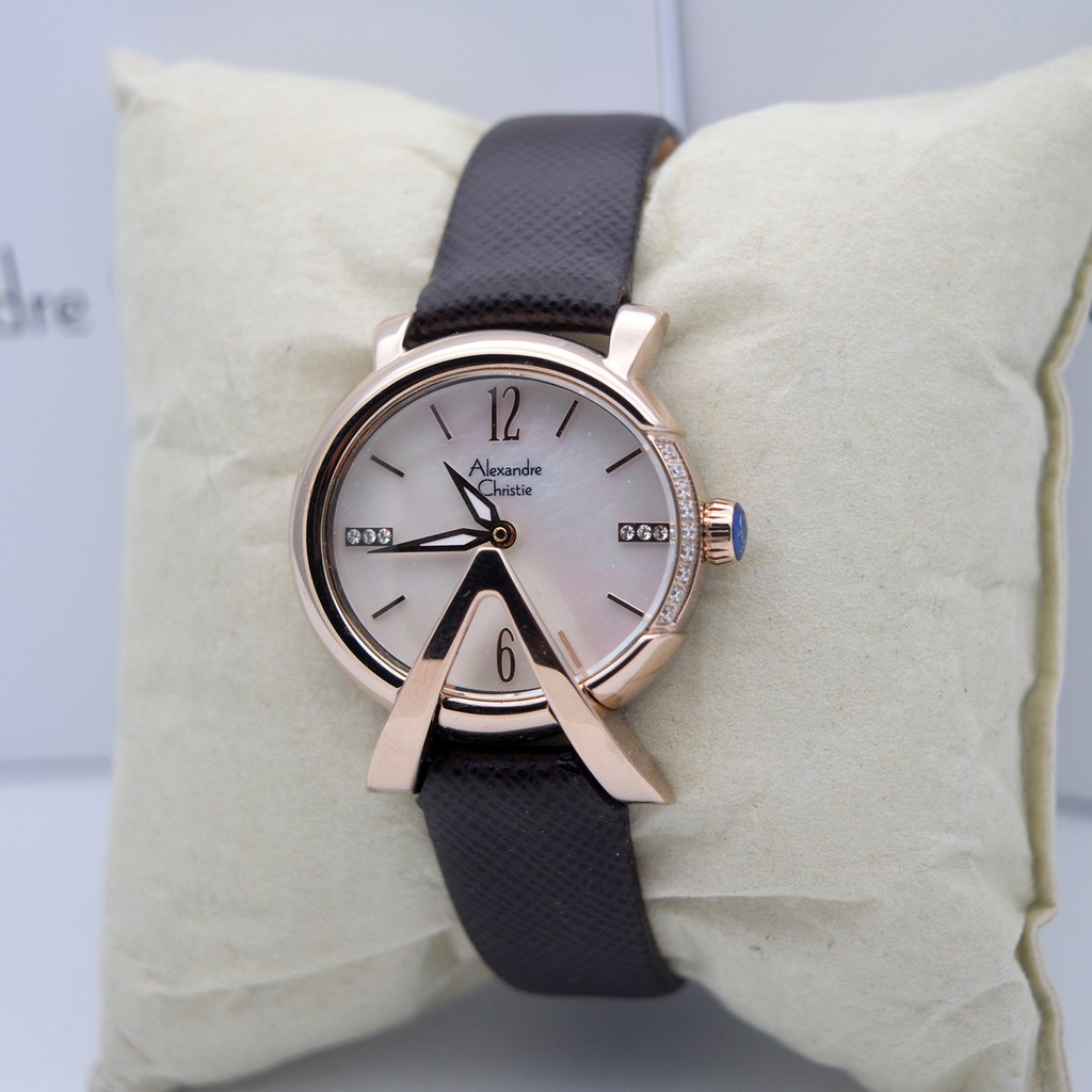 Alexandre Christie AC 2703 Rose Gold Brown Ladies