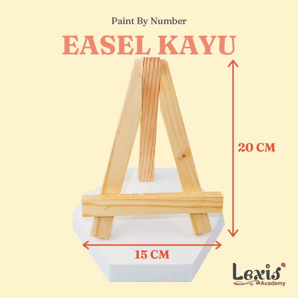 

Easel Kayu 20x15 cm Wooden Tebal Kokoh | Penyangga Kayu Kanvas