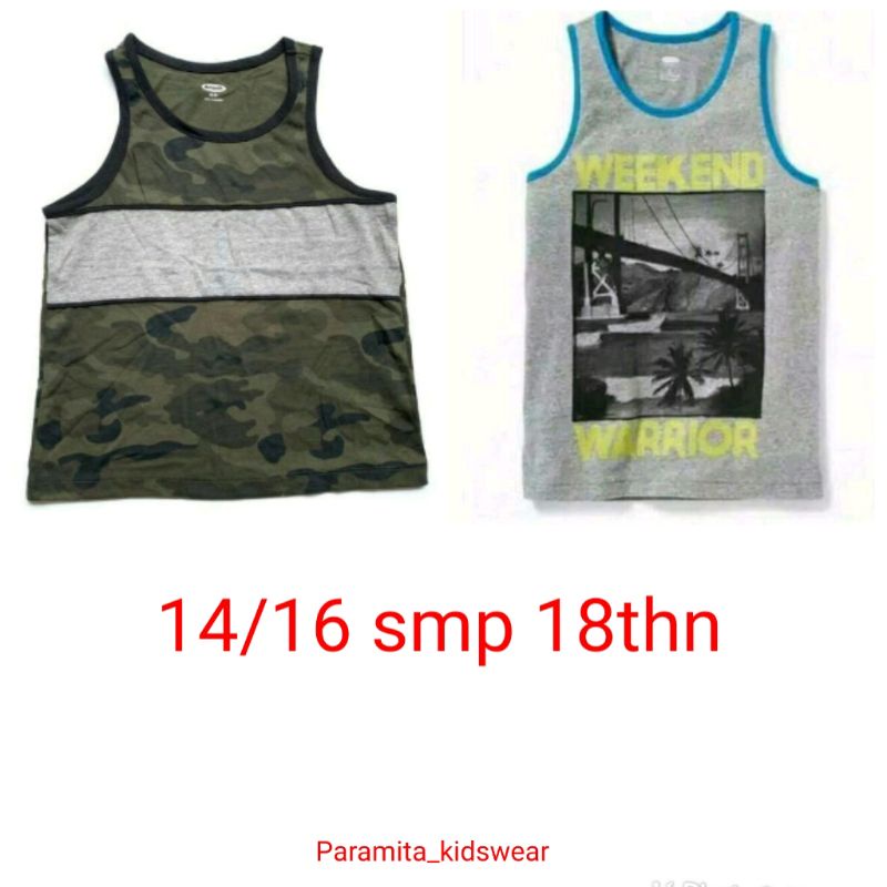 Tanktop anak laki laki/tanktop remaja laki laki size 14thn keatas