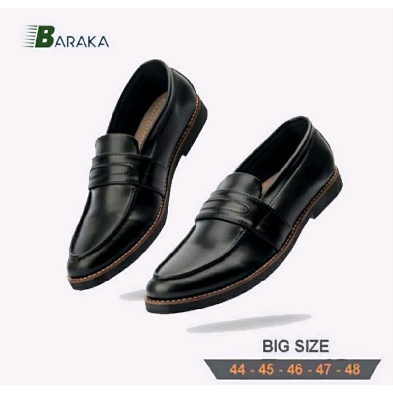 Bisa COD / Sepatu Oxford Pria Big Size 44-48 Pantofel Loafers Kulit Asli Ngantor PNS Hitam Ukuran JUMBO, 47