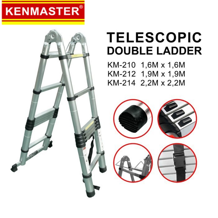 Kenmaster Tangga Telescopik Double Telescopic 2.2M+2.2M KM-214