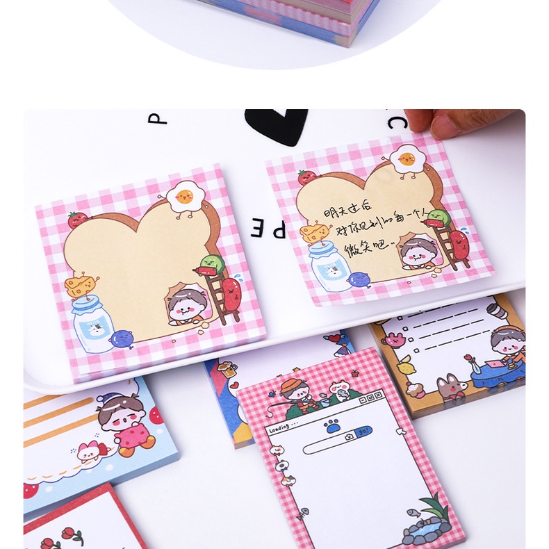 Cartoon  Stationery Cute Girl Memo Pad Office Message School Supplies Kawaii Sticky Note