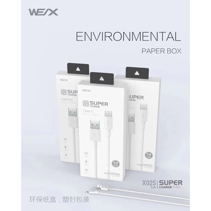 Kabel Data WEX X025 Super Fast Charging 5A - Type C USB Pasarbb