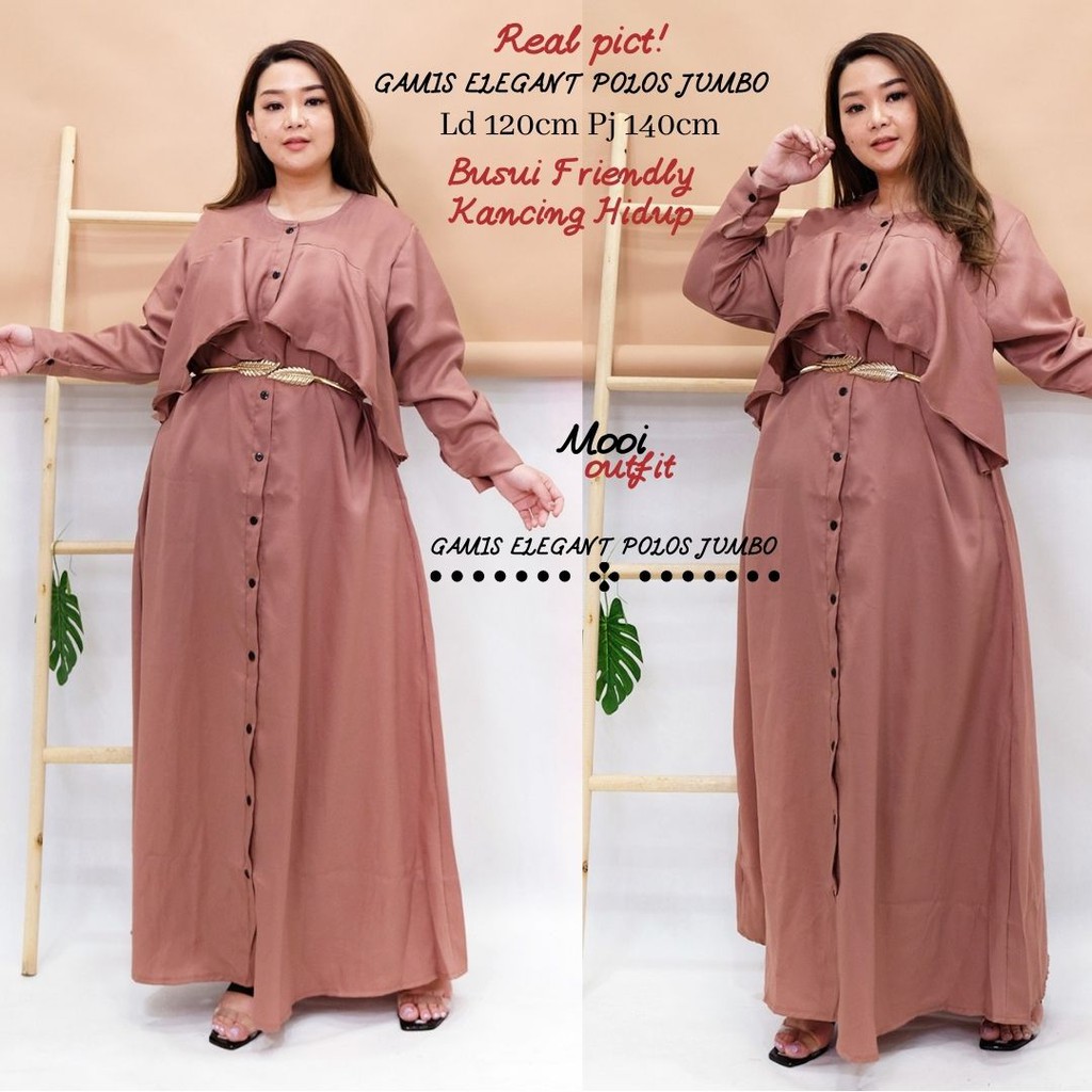 Gamis Polos Jumbo Xxxl- Gamis Lebaran Jumbo- Gamis Kondangan Jumbo- Gamis Seragam Jumbo- Gamis Murah