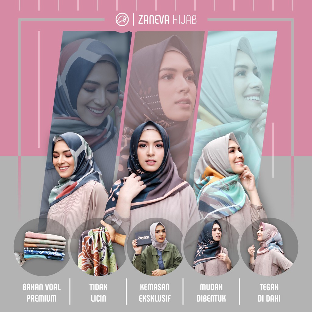 Scarf by Zaneva Hijab l FREE HIJAB POLOS